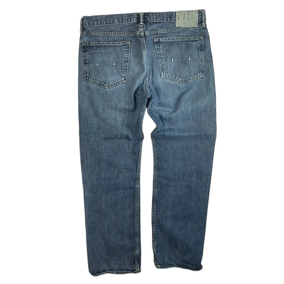 MJ270 Mens Polo Ralph Lauren Designer Classic Fit Boot Cut Denim Jeans 35x30 - Picture 5 of 7